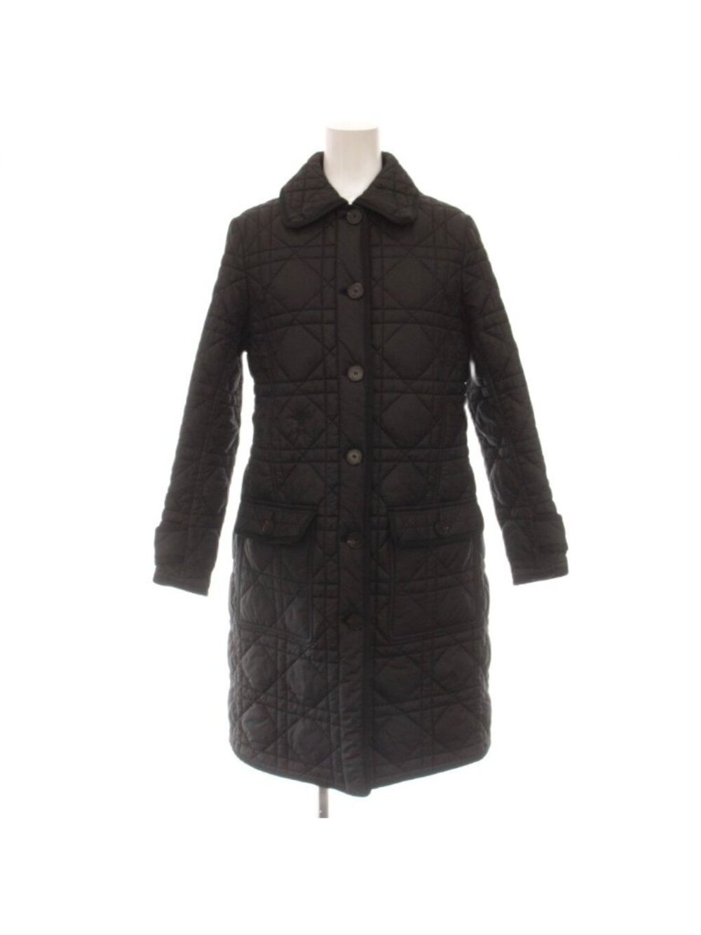 Dior Macro Cannage Quilt Tapeter Coat Outer Quilted Black XS